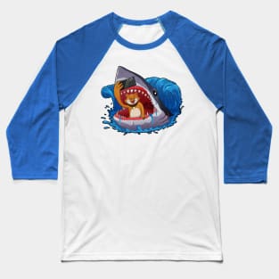 Cat Selfie Inside of Shark Baseball T-Shirt